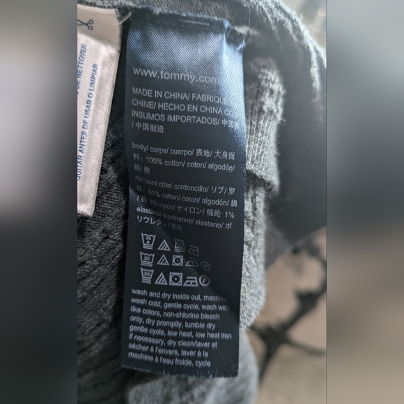 Tommy Hilfiger Womens Classic Thin Cable Knit Sweater Crewneck dark Gray XL - Picture 8 of 9